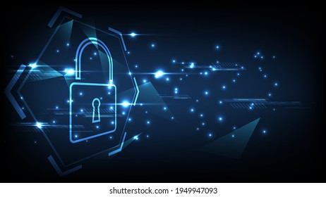 Padlock Security cyber digital concept Abstract technology background protect system innovation vector illustration