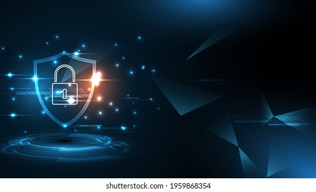 Padlock Security cyber digital concept Abstract technology background protect system innovation vector illustration
