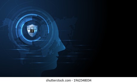 Padlock Security cyber digital concept Abstract technology background protect system innovation vector illustration
