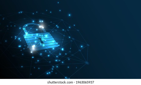 Padlock Security cyber digital concept Abstract technology background protect system innovation vector illustration

