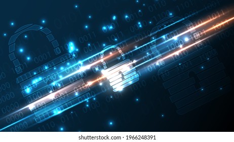 Padlock Security cyber digital concept Abstract technology background protect system innovation vector illustration
