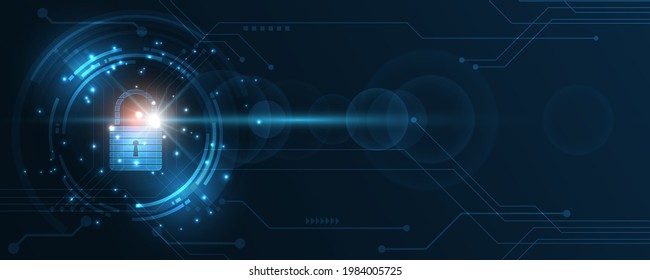 Padlock Security concepto digital Resumen tecnología de fondo proteger el sistema innovación ilustración vectorial
