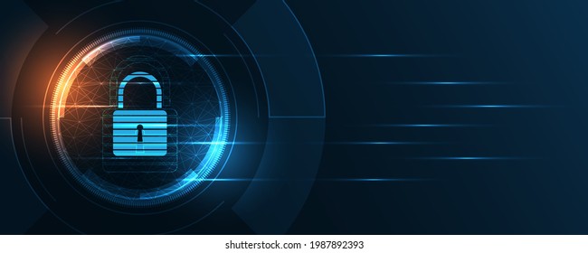 Padlock Security cyber digital concept Abstract technology background protect system innovation vector illustration

