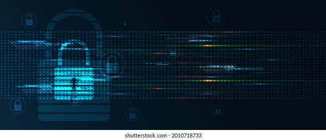 Padlock Security Cyber-Konzept Abstrakte Technologie Hintergrund schützt Systeminnovation Vektorgrafik