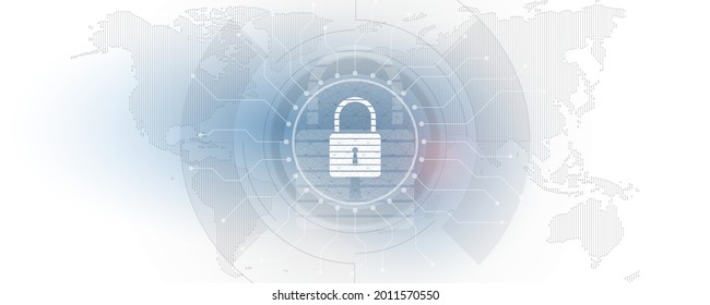 Padlock Security cyber digital concept Abstract technology background protect system innovation vector illustration