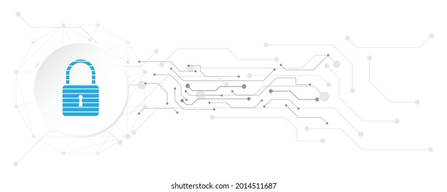Padlock Security cyber digital concept Abstract technology background protect system innovation vector illustration