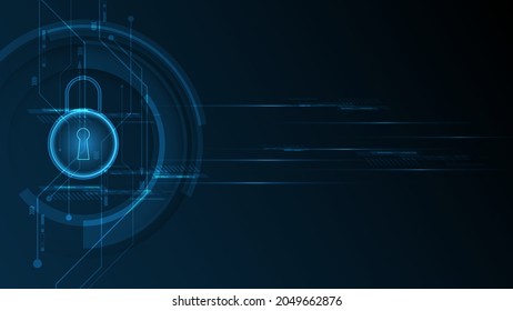 Padlock Security cyber digital concept Abstract technology background protect system innovation vector illustration