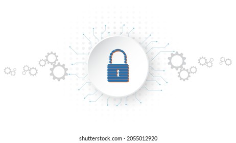 Padlock Security concepto digital Resumen tecnología de fondo proteger el sistema innovación ilustración vectorial
