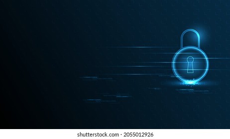 Padlock Security concepto digital Resumen tecnología de fondo proteger el sistema innovación ilustración vectorial
