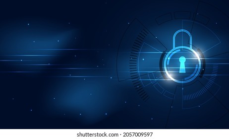 Padlock Security cyber digital concept Abstract technology background protect system innovation vector illustration
