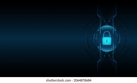 Padlock Security cyber digital concept Abstract technology background protect system innovation vector illustration
