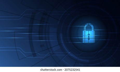 Padlock Security cyber digital concept Abstract technology background protect system innovation vector illustration

