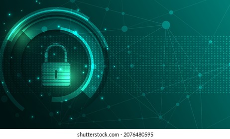 Padlock Security Cyber-Konzept Abstrakte Technologie Hintergrund schützt Systeminnovation Vektorgrafik
