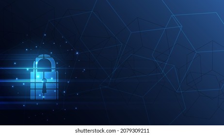 Padlock Security concepto digital Resumen tecnología de fondo proteger el sistema innovación ilustración vectorial

