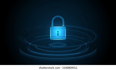 Padlock Security concepto digital Resumen tecnología de fondo proteger el sistema innovación ilustración vectorial
