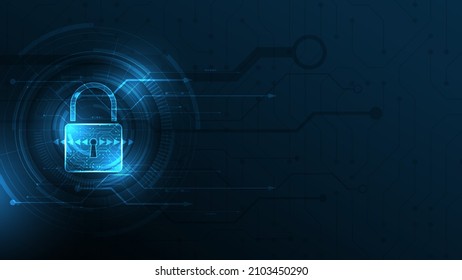 Padlock Security cyber digital concept Abstract technology background protect system innovation vector illustration
