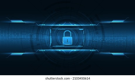 Padlock Security concepto digital Resumen tecnología de fondo proteger el sistema innovación ilustración vectorial
