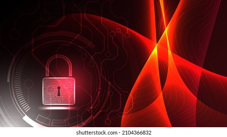 Padlock Security Cyber Digital Concept Abstract Technology Background Protect System Innovation Vector Illustration

