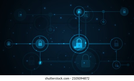 Padlock Security cyber digital concept Abstract technology background protect system innovation vector illustration
