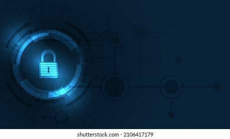 Padlock Security concepto digital Resumen tecnología de fondo proteger el sistema innovación ilustración vectorial
