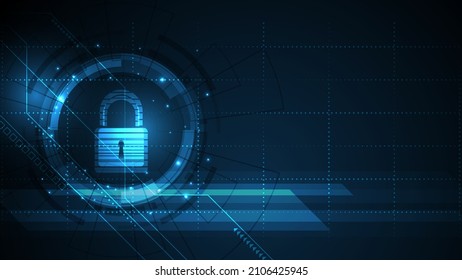 Padlock Security cyber digital concept Abstract technology background protect system innovation vector illustration
