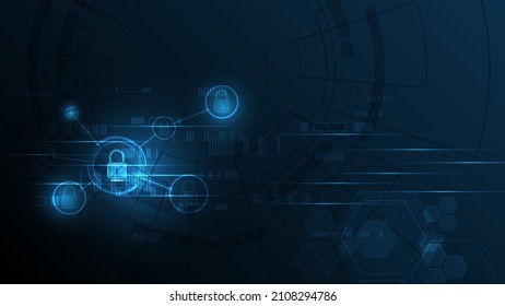 Padlock Security cyber digital concept Abstract technology background protect system innovation vector illustration
