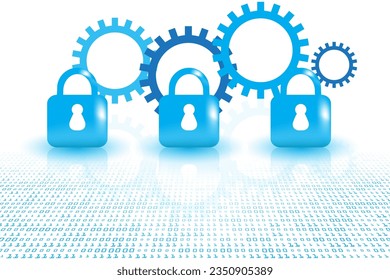 seguridad de candado y fondo abstracto de tecnología de innovación futurista. protección de código binario y muro de privacidad.