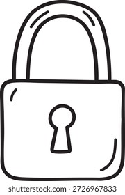 Icono de seguridad del candado — Ilustración vectorial minimalista negra