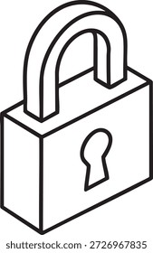 Icono de seguridad del candado — Ilustración vectorial minimalista negra