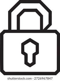 Icono de seguridad del candado — Ilustración vectorial minimalista negra