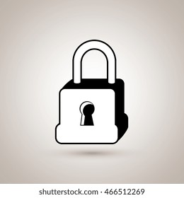 padlock security icon design, vector illustration eps10 graphic