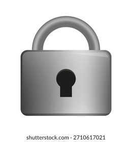 Icono de seguridad del candado. Símbolo de cerradura de metal. Signo de protección de privacidad. Elemento de seguridad cerrado.
