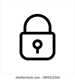 Padlock security icon on white background