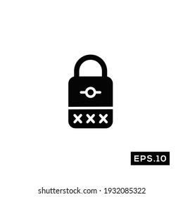 Padlock Security icon. Pin Locked Icon vector Illustration Template For Web and Mobile