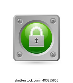 Padlock security icon suitable for custom design