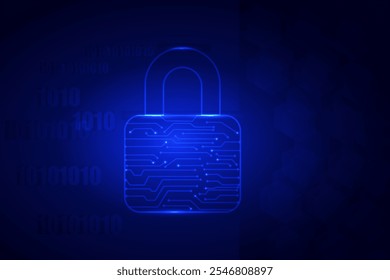 padlock security and innovation technology abstract background.