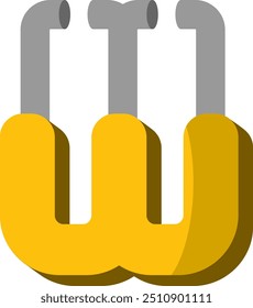 Padlock Security Letter Alphabet Vector Element