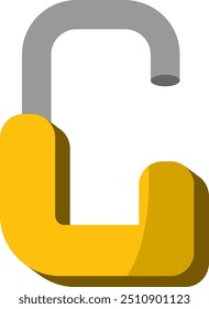 Elemento vetorial do alfabeto da letra de segurança do cadeado