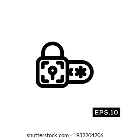 Padlock Security line icon. Pin Locked Icon vector Illustration Template For Web and Mobile