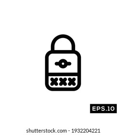 Icono de línea de seguridad de bloqueo. Plantilla de ilustración de vectores de iconos bloqueados para Web y móvil