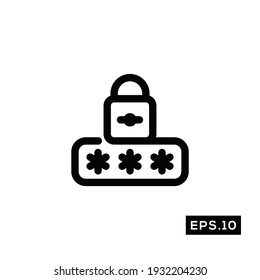 Padlock Security line icon. Pin Locked Icon vector Illustration Template For Web and Mobile