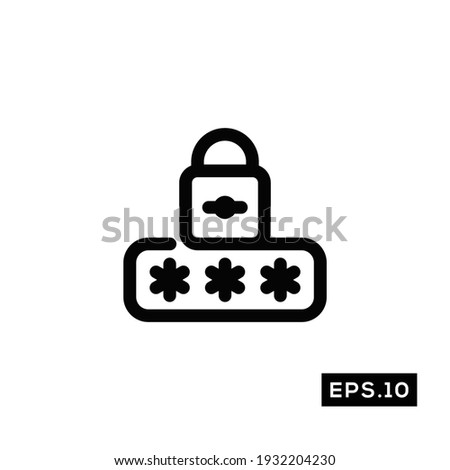 Padlock Security line icon. Pin Locked Icon vector Illustration Template For Web and Mobile