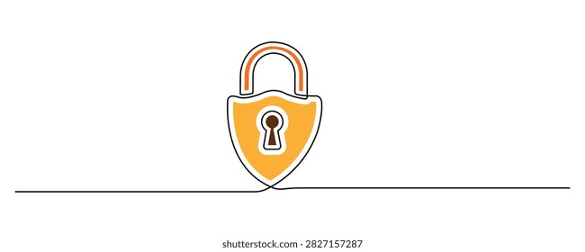 Padlock Security Minimal Line Art Design