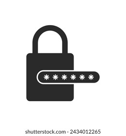 padlock security password icon flat design