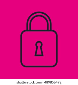 padlock security password social network icon pink design