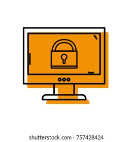padlock security protect inside computer technology