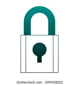 Padlock security symbol blue lines