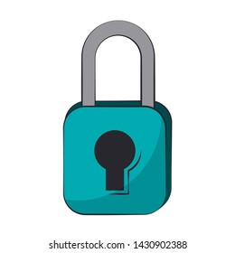 Padlock security symbol isolated cartoon vector illustration graphic design