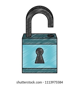 Padlock security symbol scribble