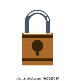 padlock security system insurace protection icon. Isolated and flat illustration. Vector graphic